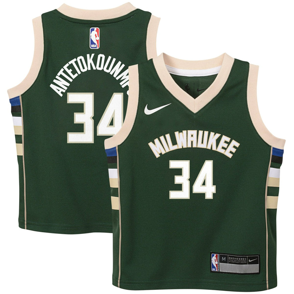 Giannis Antetokounmpo Milwaukee Bucks Preschool Swingman Player Jersey - Icon Edition - Hunter Green for sale