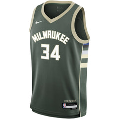 Giannis Antetokounmpo Milwaukee Bucks Youth Swingman Jersey - Icon Edition - Hunter Green discount