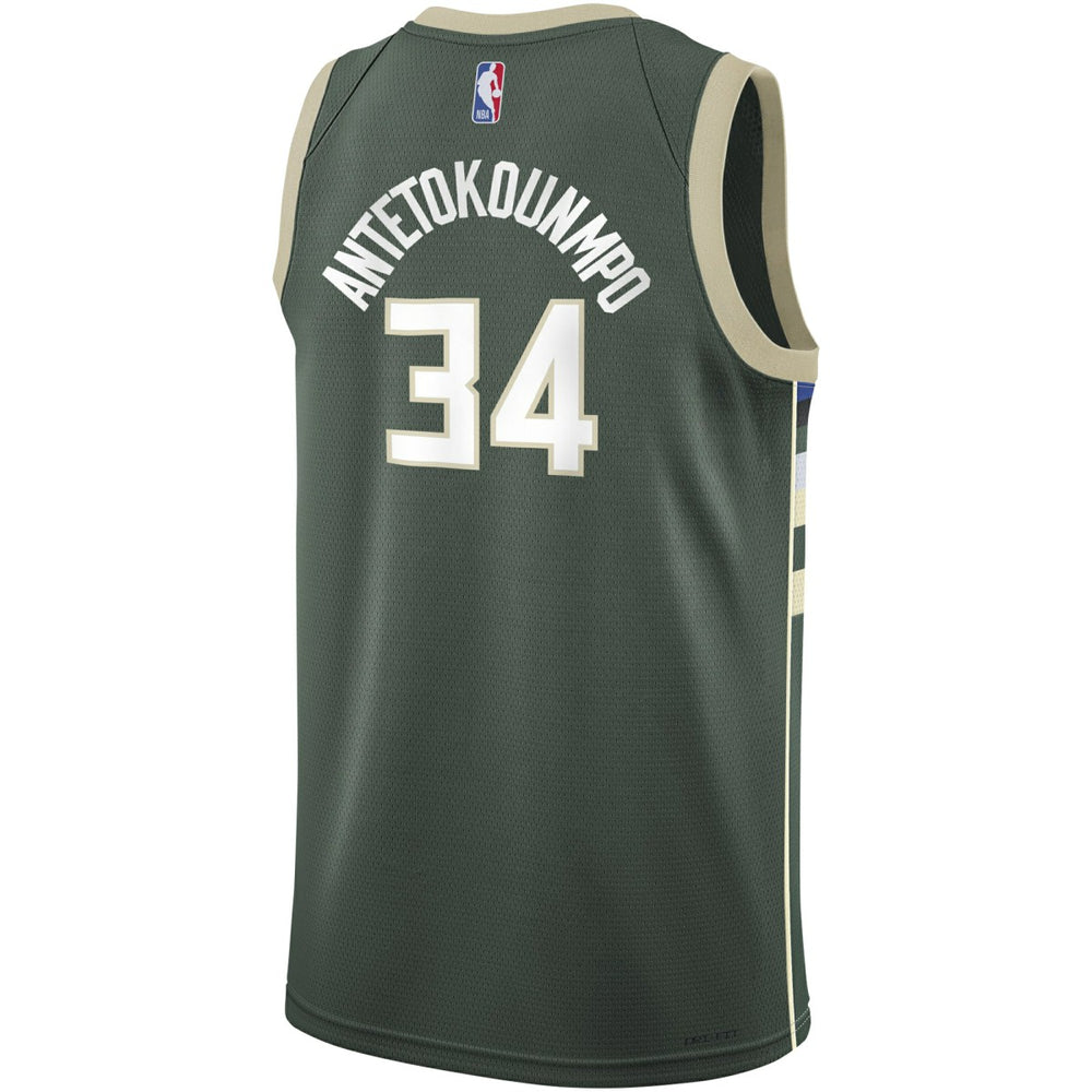 Giannis Antetokounmpo Milwaukee Bucks Youth Swingman Jersey - Icon Edition - Hunter Green discount