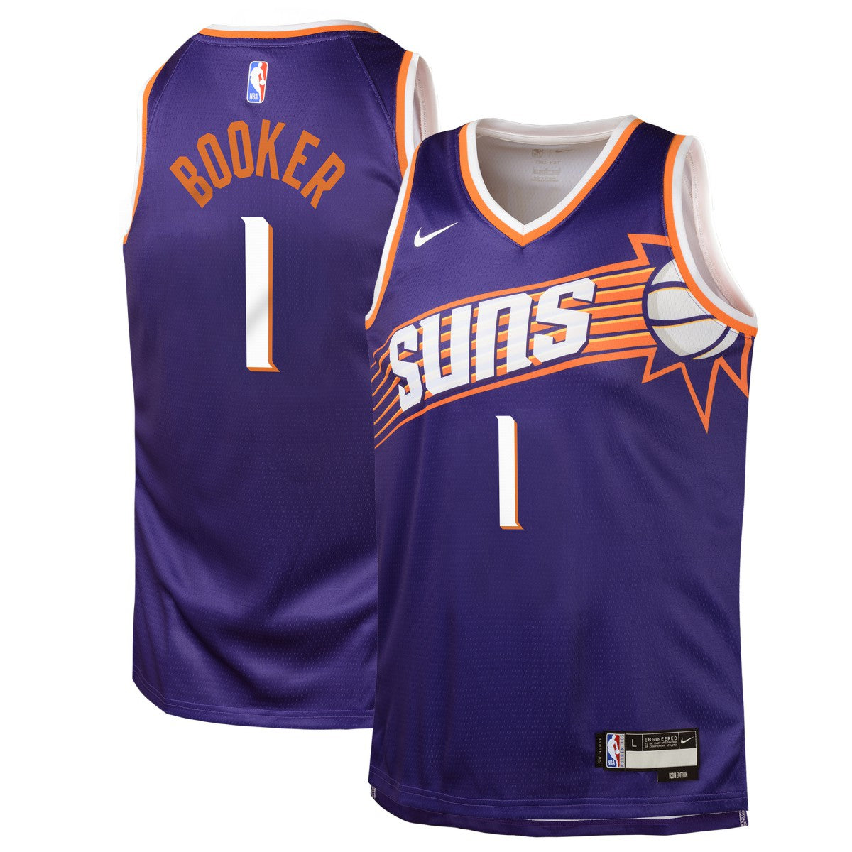 Devin Booker Phoenix Suns Youth Swingman Jersey - Icon Edition - Purple outlet