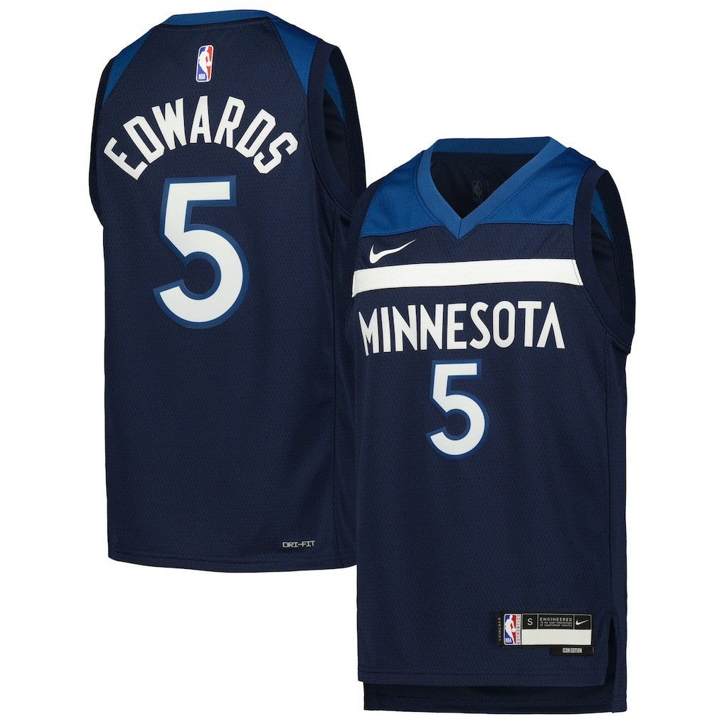 Anthony Edwards Minnesota Timberwolves Youth Swingman Jersey - Icon Edition - Navy discount