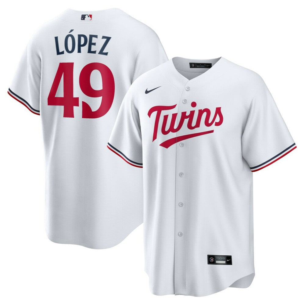 Pablo López Minnesota Twins Home  Replica Player Jersey White
