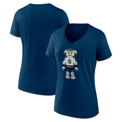 Seattle Kraken Women's Mascot Buoy V-Neck T-Shirt - Deep Sea Blue T-shirts