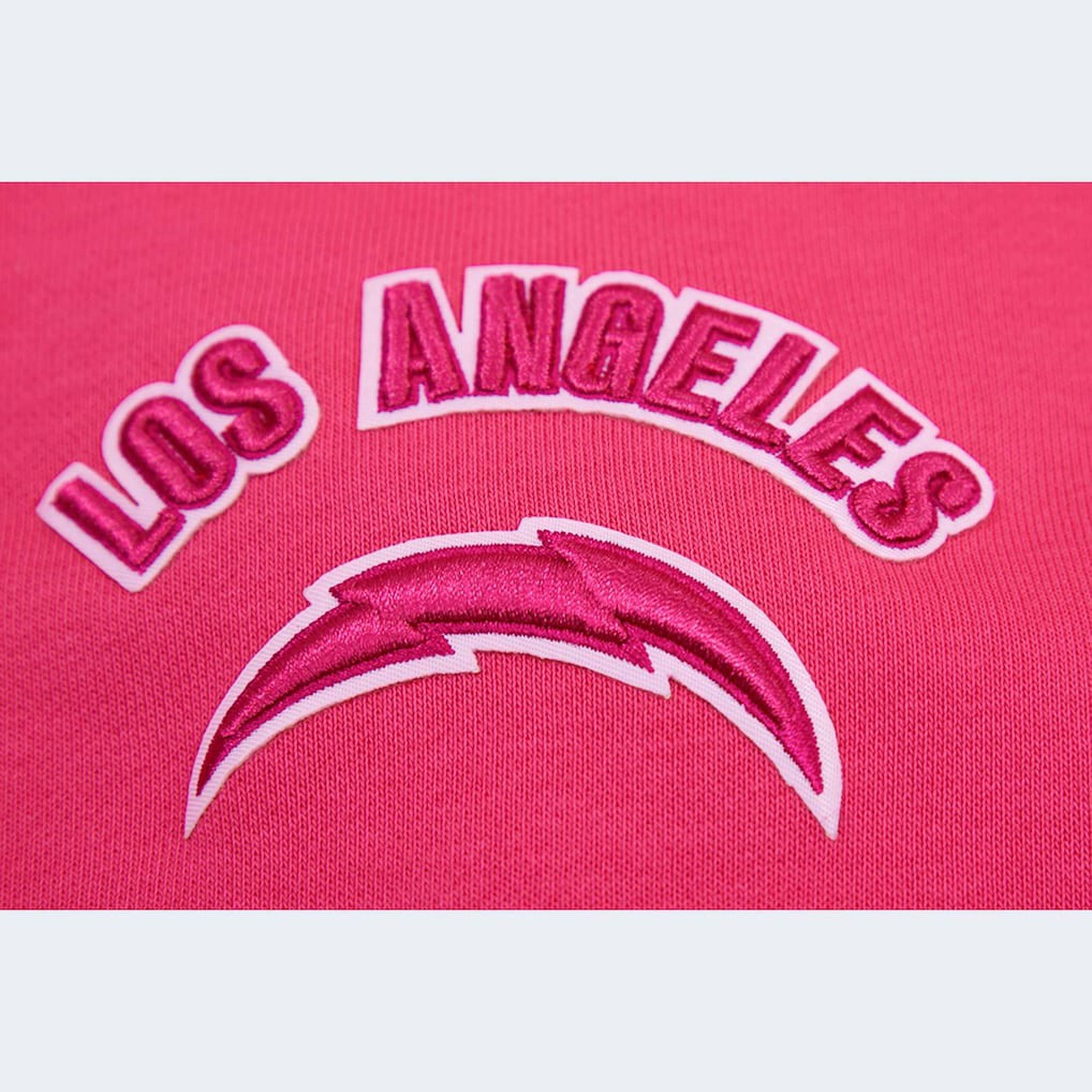Los Angeles Chargers Pro Standard Women's Triple Pink Cropped Pullover Hoodie sale