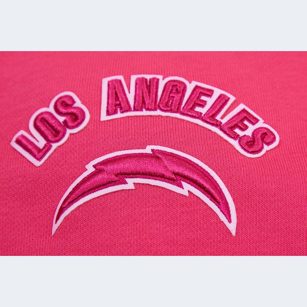 Los Angeles Chargers Pro Standard Women's Triple Pink Cropped Pullover Hoodie sale