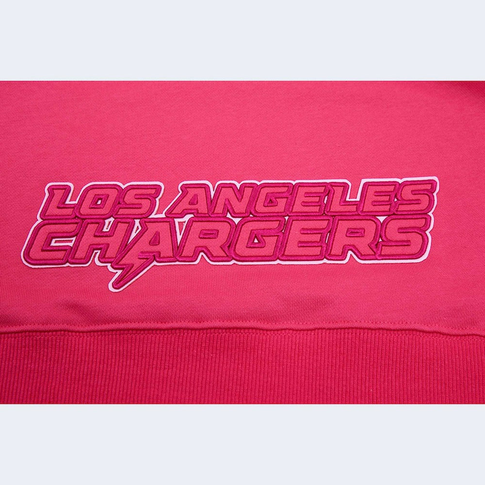 Los Angeles Chargers Pro Standard Women's Triple Pink Cropped Pullover Hoodie sale
