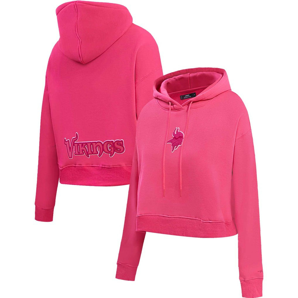 Minnesota Vikings Pro Standard Women's Triple Pink Cropped Pullover Hoodie discount