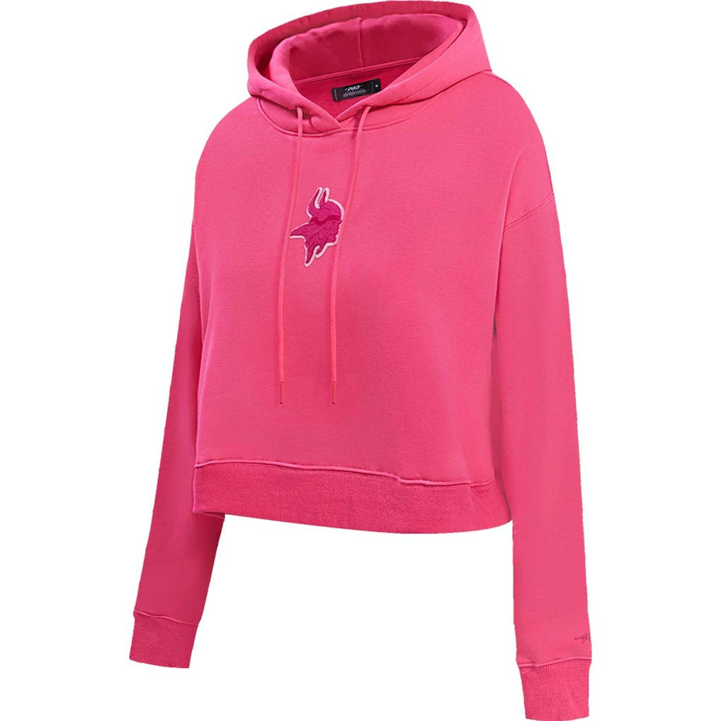 Minnesota Vikings Pro Standard Women's Triple Pink Cropped Pullover Hoodie discount