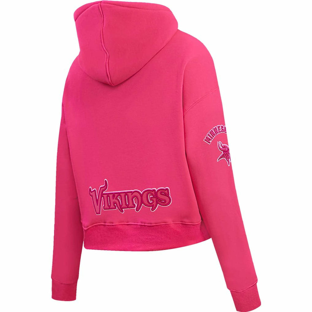 Minnesota Vikings Pro Standard Women's Triple Pink Cropped Pullover Hoodie discount
