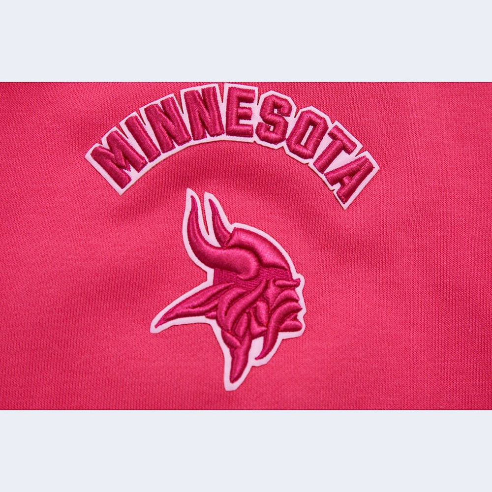 Minnesota Vikings Pro Standard Women's Triple Pink Cropped Pullover Hoodie discount
