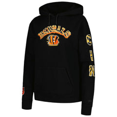 Cincinnati Bengals Pro Standard Women's Animal Print Fleece Pullover Hoodie - Black on sale