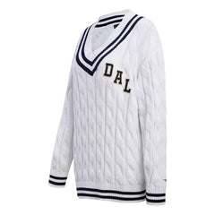 Dallas Cowboys Pro Standard Women's Prep V-Neck Pullover Sweater - White discount