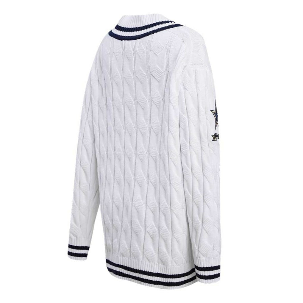 Dallas Cowboys Pro Standard Women's Prep V-Neck Pullover Sweater - White discount