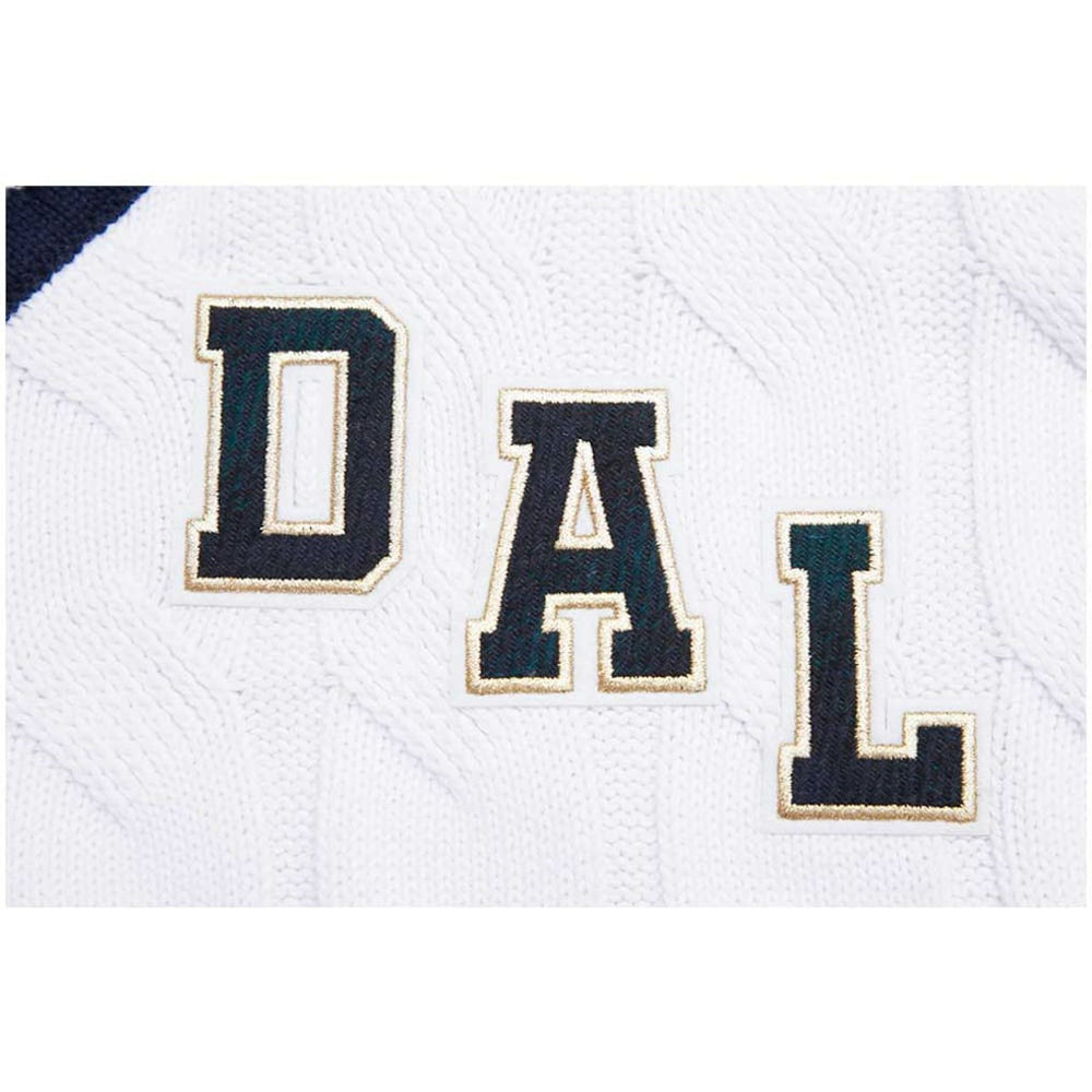 Dallas Cowboys Pro Standard Women's Prep V-Neck Pullover Sweater - White discount