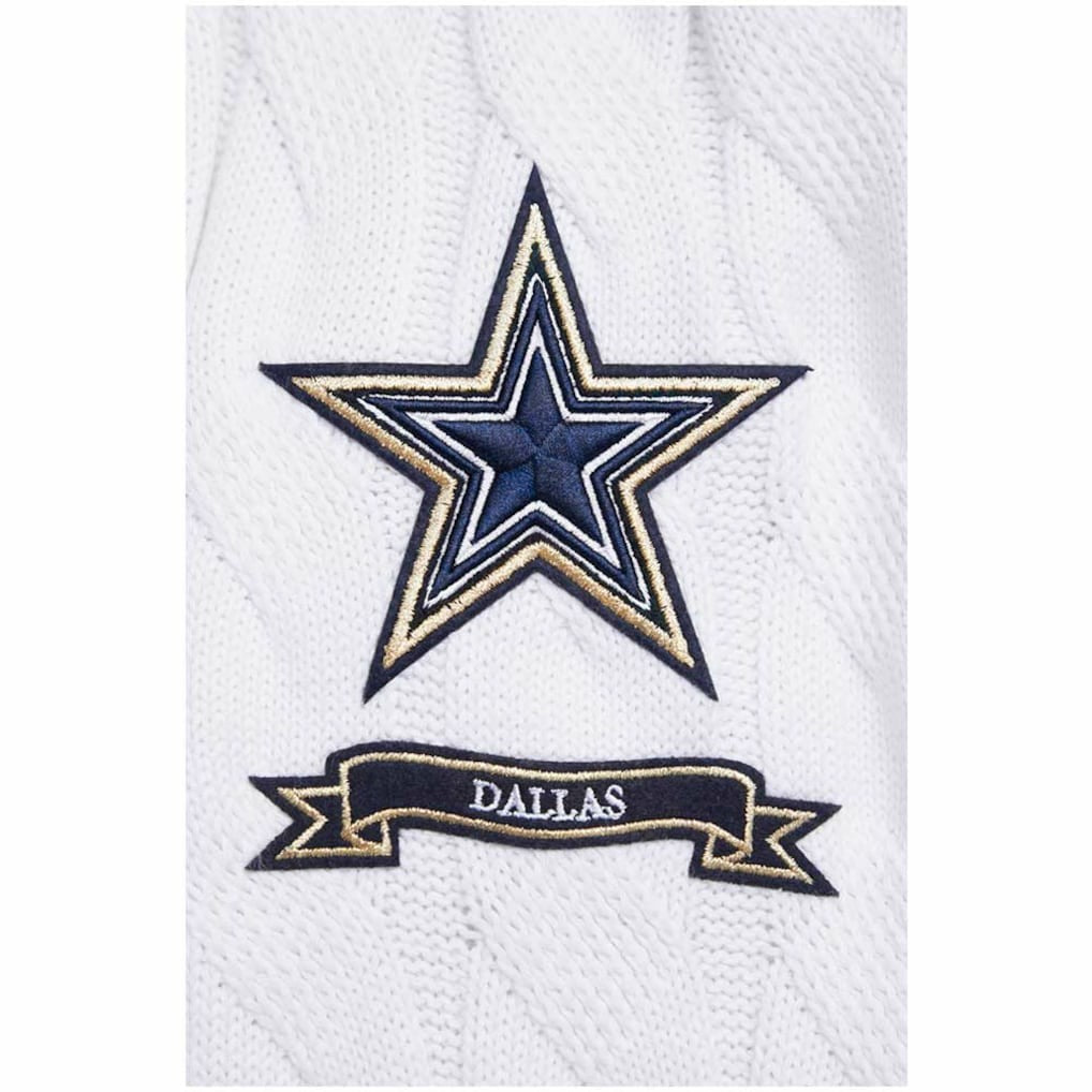 Dallas Cowboys Pro Standard Women's Prep V-Neck Pullover Sweater - White discount
