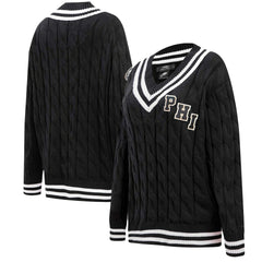 Philadelphia Eagles Pro Standard Women's Prep V-Neck Pullover Sweater - Black outlet