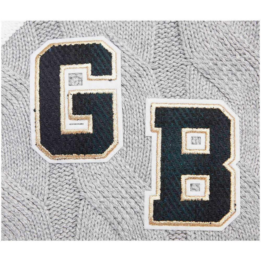 Green Bay Packers Pro Standard Women's Prep V-Neck Pullover Sweater - Heather Gray on sale