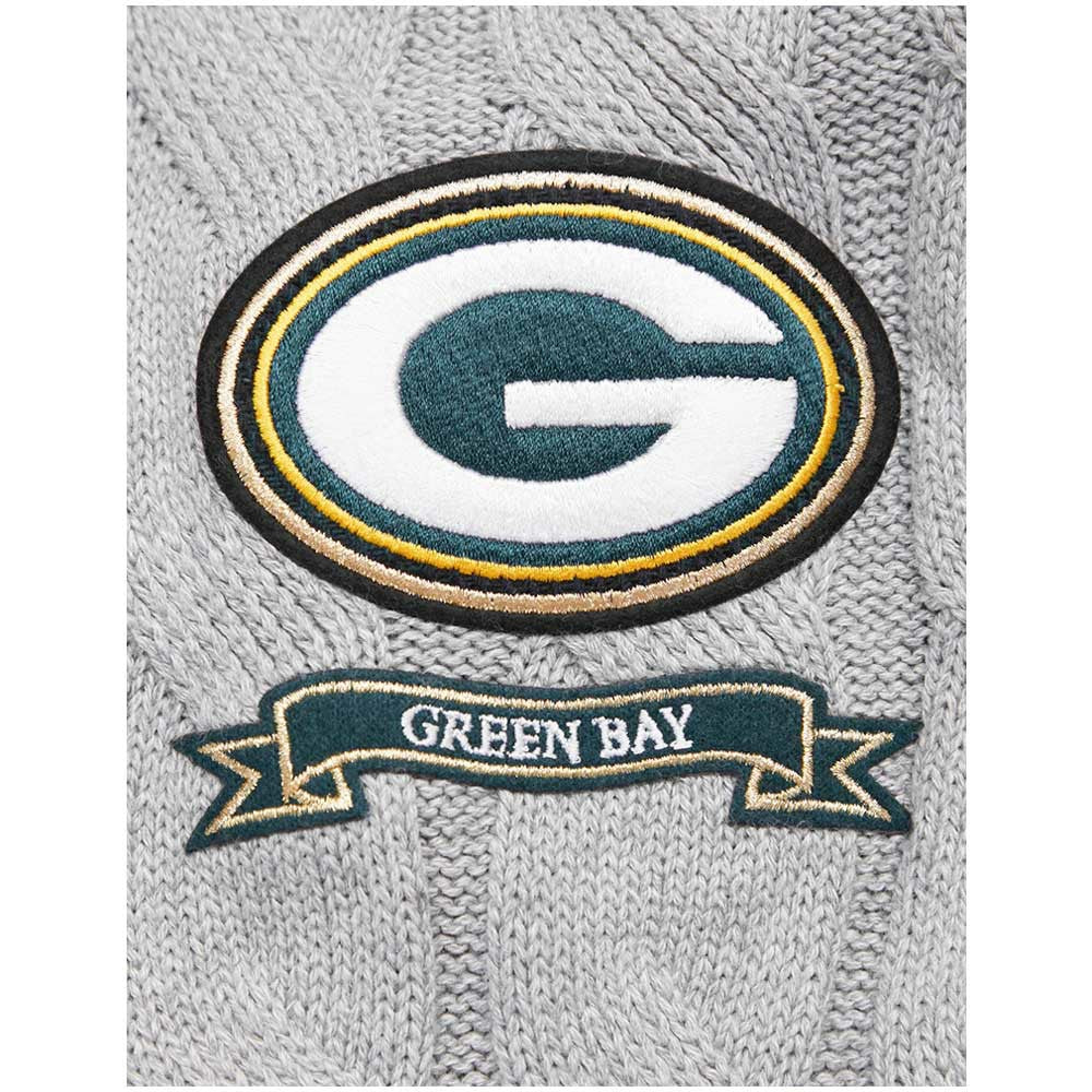Green Bay Packers Pro Standard Women's Prep V-Neck Pullover Sweater - Heather Gray on sale
