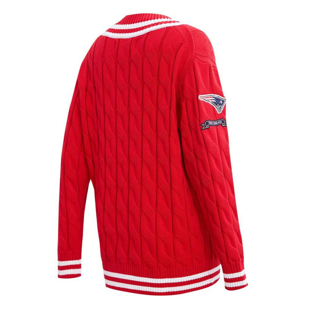 New England Patriots Pro Standard Women's Prep V-Neck Pullover Sweater - Red sale