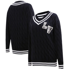 Las Vegas Raiders Pro Standard Women's Prep V-Neck Pullover Sweater - Black outlet