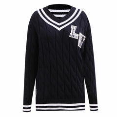 Las Vegas Raiders Pro Standard Women's Prep V-Neck Pullover Sweater - Black outlet