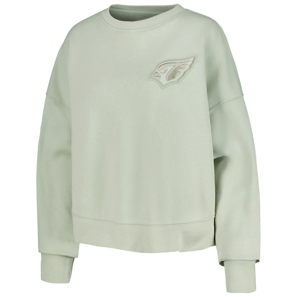 Arizona Cardinals Pro Standard Women's Oversized Cropped Neutral Pullover Sweatshirt - Light Green for sale