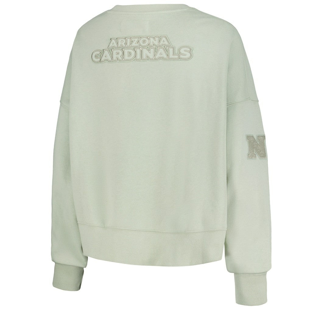 Arizona Cardinals Pro Standard Women's Oversized Cropped Neutral Pullover Sweatshirt - Light Green for sale