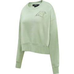 Carolina Panthers Pro Standard Women's Oversized Cropped Neutral Pullover Sweatshirt - Light Green for sale