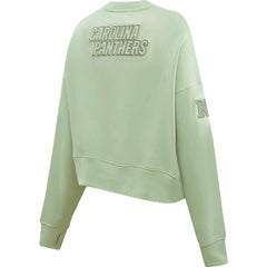 Carolina Panthers Pro Standard Women's Oversized Cropped Neutral Pullover Sweatshirt - Light Green for sale