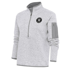 Houston Astros Antigua Women's Brushed Metallic Fortune Half-Zip Pullover Jacket Heather Gray