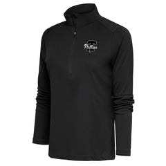 Philadelphia Phillies Antigua Women's Brushed Metallic Tribute Half-Zip Pullover Top Gray