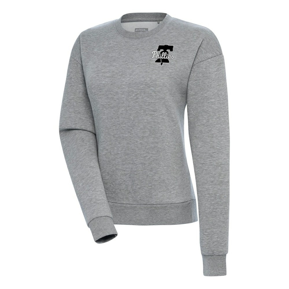 Philadelphia Phillies Antigua Women's Brushed Metallic Victory Pullover Sweatshirt Heather Gray