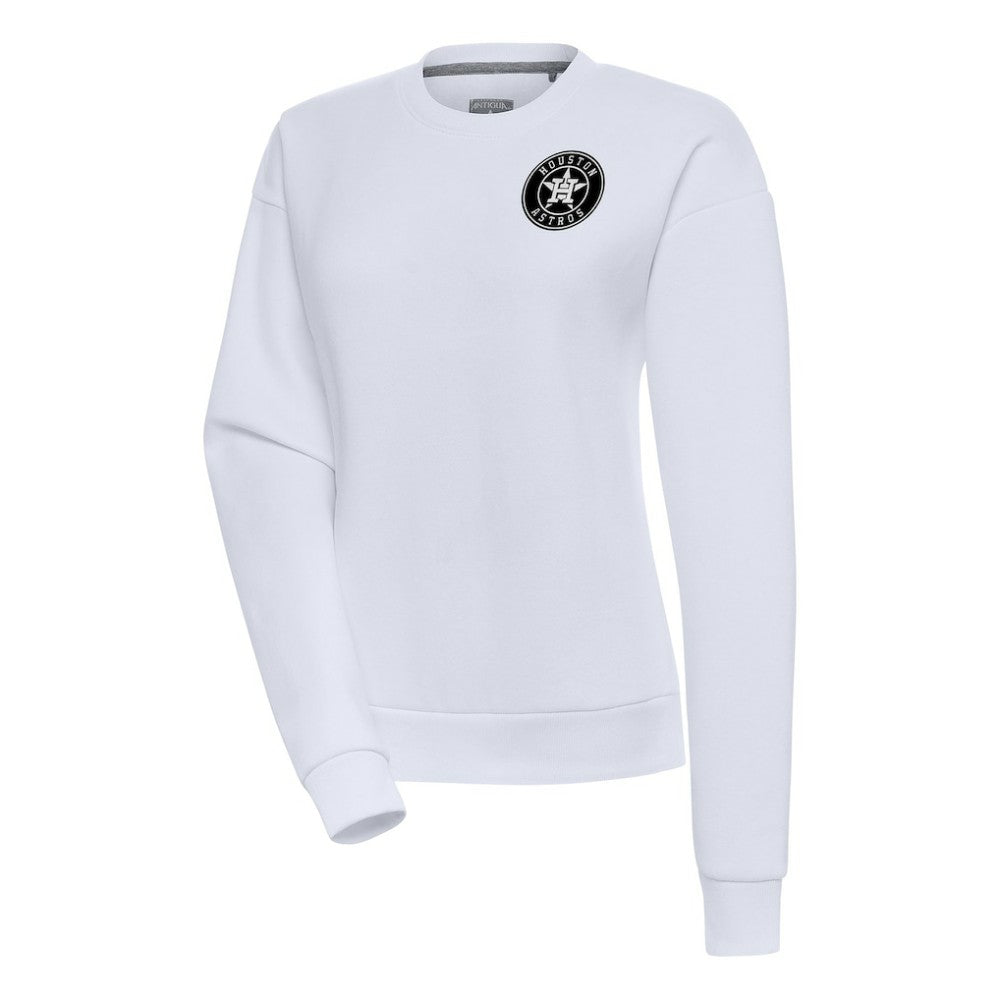 Houston Astros Antigua Women's Brushed Metallic Victory Pullover Sweatshirt White