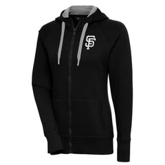 San Francisco Giants Antigua Women's Brushed Metallic Victory Full-Zip Hoodie Black