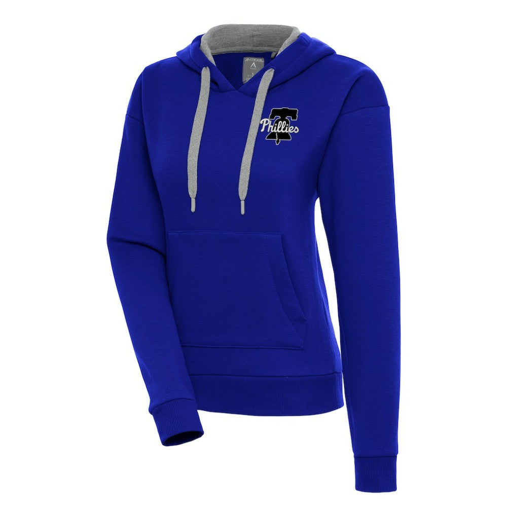 Philadelphia Phillies Antigua Women's Brushed Metallic Victory Pullover Hoodie Royal