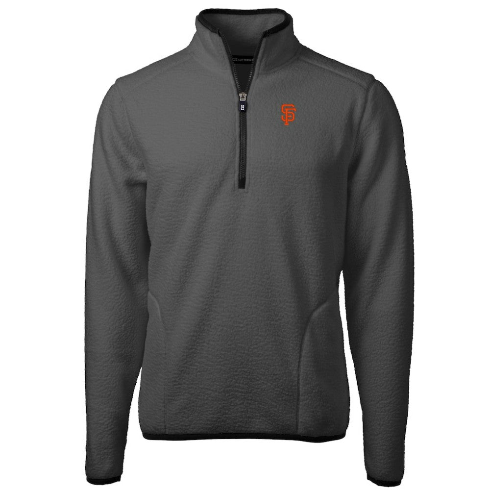 San Francisco Giants Cutter & Buck Cascade Eco Sherpa Fleece Quarter-Zip Pullover Jacket Gray