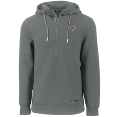Chicago Cubs Cutter & Buck Roam Eco Half-Zip Recycled Pullover Hoodie Gray