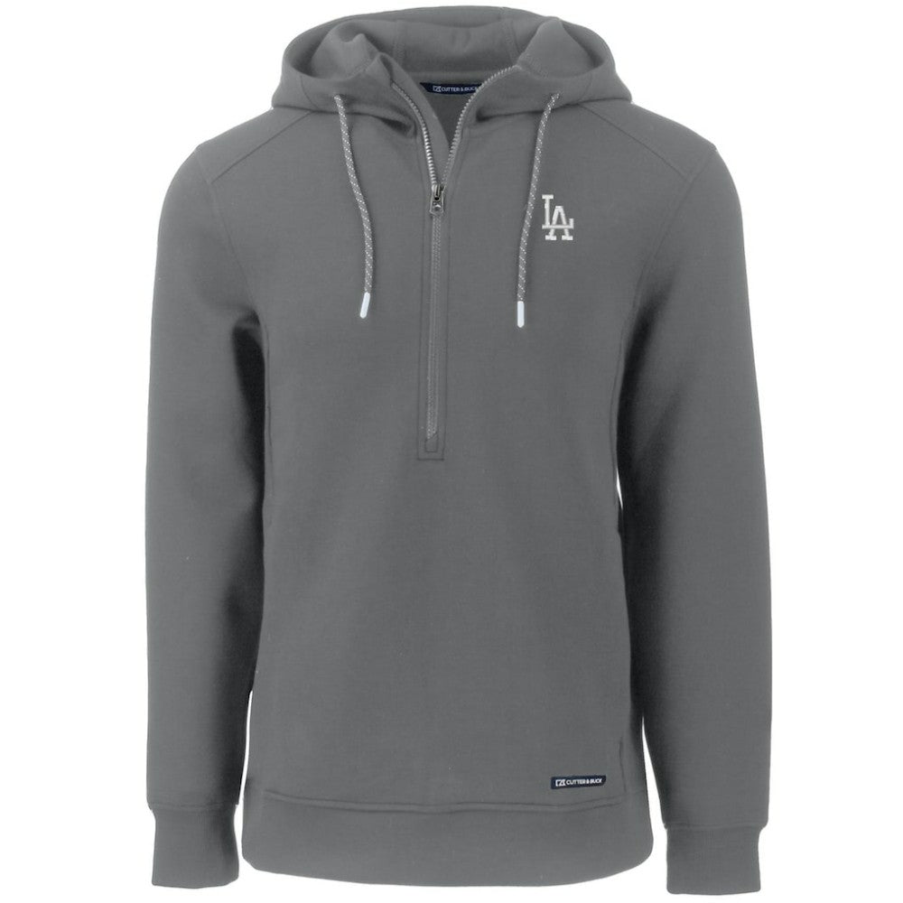 Los Angeles Dodgers Cutter & Buck Roam Eco Half-Zip Recycled Pullover Hoodie Gray