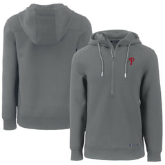 Philadelphia Phillies Cutter & Buck Roam Eco Half-Zip Recycled Pullover Hoodie Gray