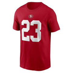 Christian McCaffrey San Francisco 49ers Player Name & Number T-Shirt - Scarlet on sale