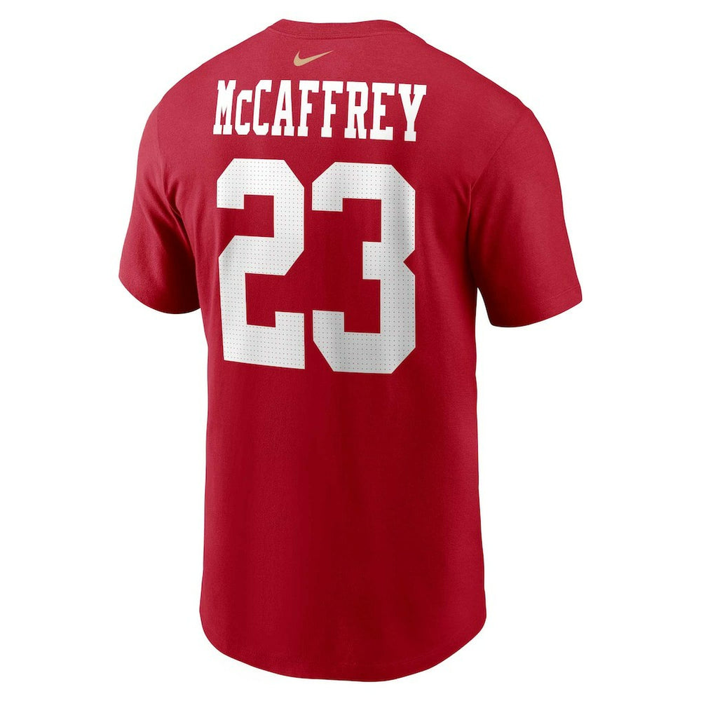 Christian McCaffrey San Francisco 49ers Player Name & Number T-Shirt - Scarlet on sale