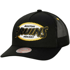 Boston Bruins Mitchell & Ness Team Seal Trucker Snapback Hat - Black Hats