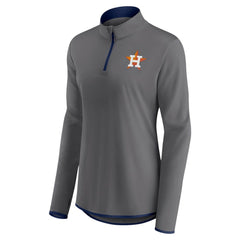 Houston Astros Profile Women's Plus Size Quarter-Zip Jacket Charcoal