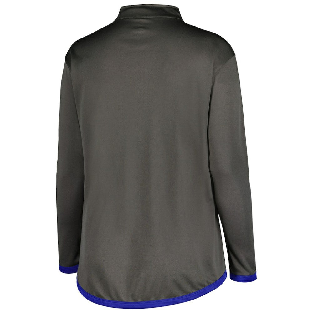 Chicago Cubs Profile Women's Plus Size Quarter-Zip Jacket Charcoal