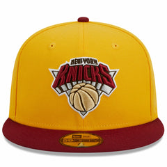 New York Knicks Fall Leaves 2-Tone 59FIFTY Fitted Hat - Yellow/Red on sale