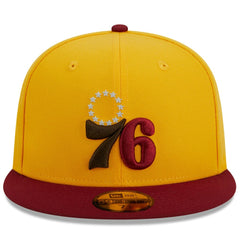 Philadelphia 76ers Fall Leaves 2-Tone 59FIFTY Fitted Hat - Yellow/Red outlet