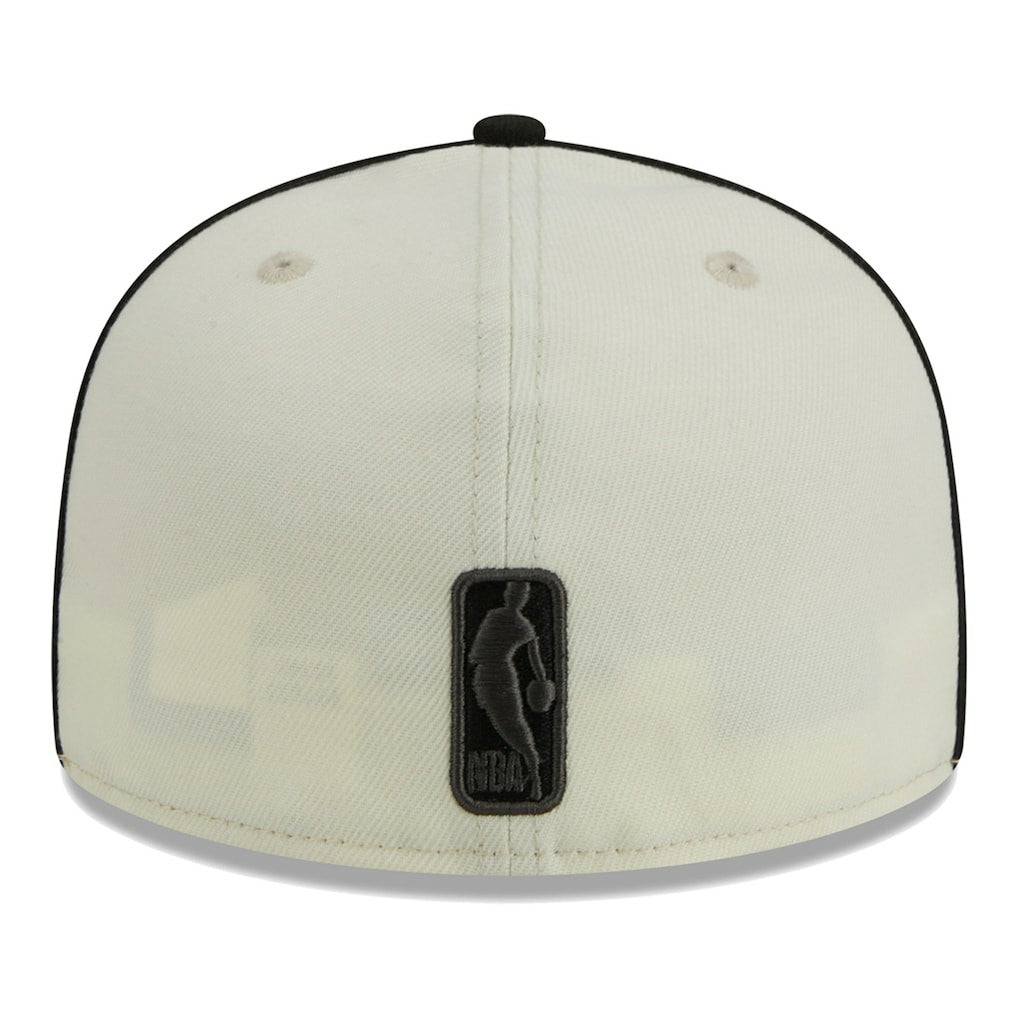Brooklyn Nets Piping 2-Tone 59FIFTY Fitted Hat - Cream/Black shop