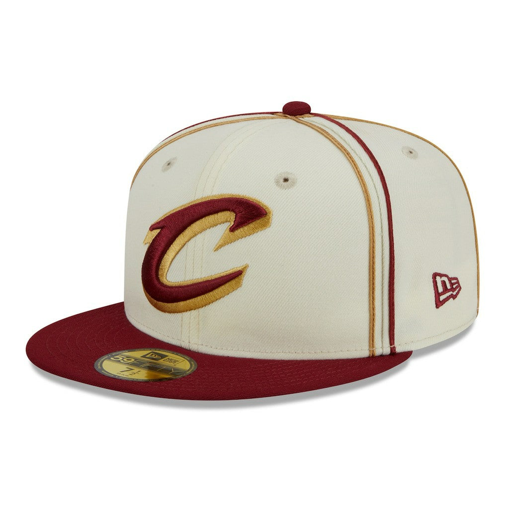 Cleveland Cavaliers Piping 2-Tone 59FIFTY Fitted Hat sale - Cream/Wine outlet