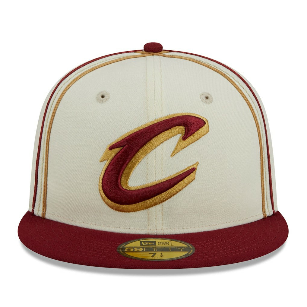 Cleveland Cavaliers Piping 2-Tone 59FIFTY Fitted Hat sale - Cream/Wine outlet
