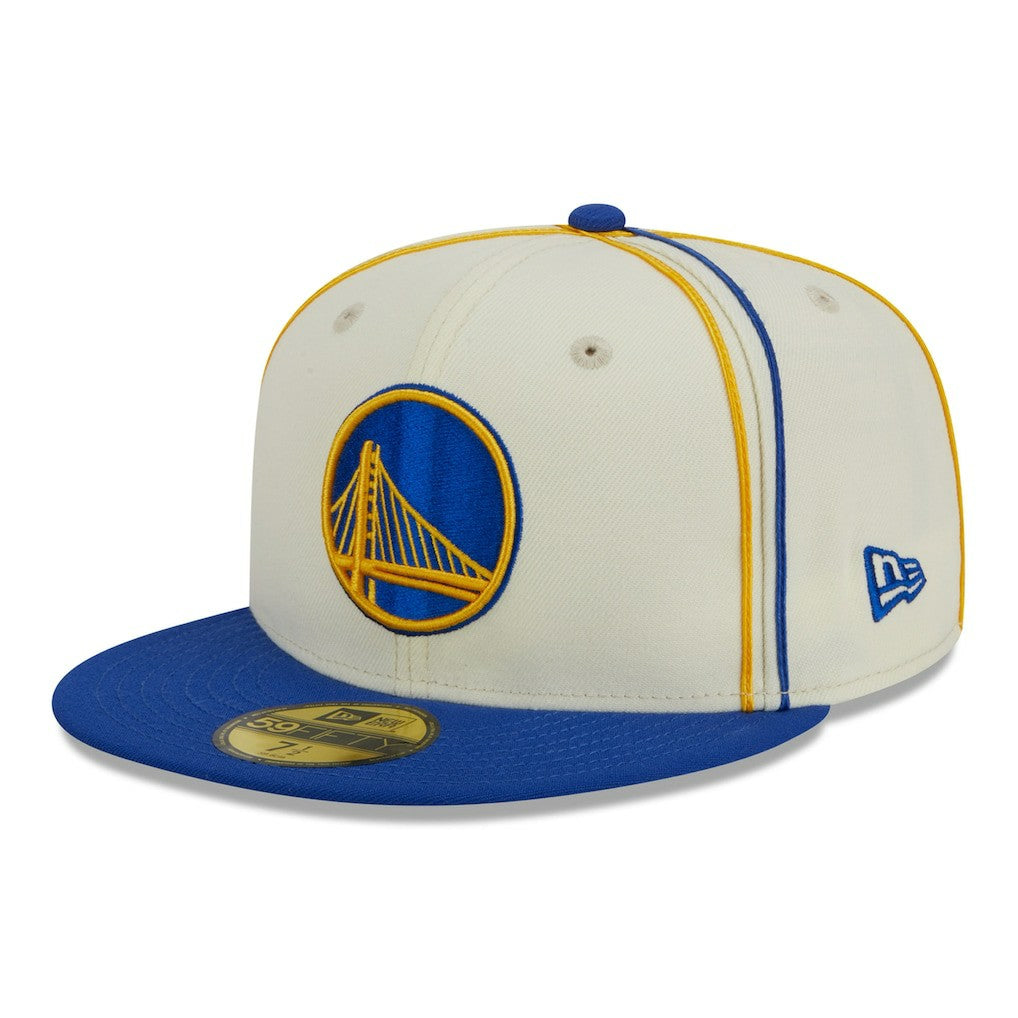 Golden State Warriors Piping 2-Tone 59FIFTY Fitted Hat sale - Cream/Royal cheap